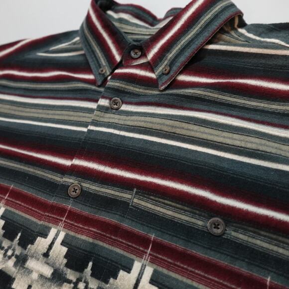 Woolrich Tribal Flannel Shirt Mens XL Multi-Color Striped Aztec Southwestern - Picture 14 of 16